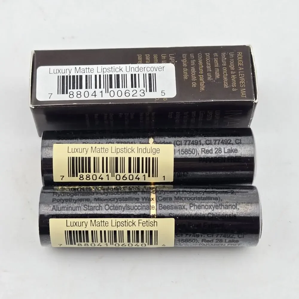 IMAN Luxury Matte Lipstick Mixed Lot Of 3 Assorted Colors Full Size Gift Set
